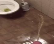 [50/50] A very clean public bathroom (SFW) | Man pissing on bathroom floor (NSFW) from aunty pussy clean in bathroom