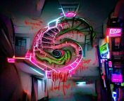 Never-ending Neon Horror Spiral - I forgot to do rotation as well, but I still really dig how this video came out. Nice and weird and neon. from neon tit juan tara